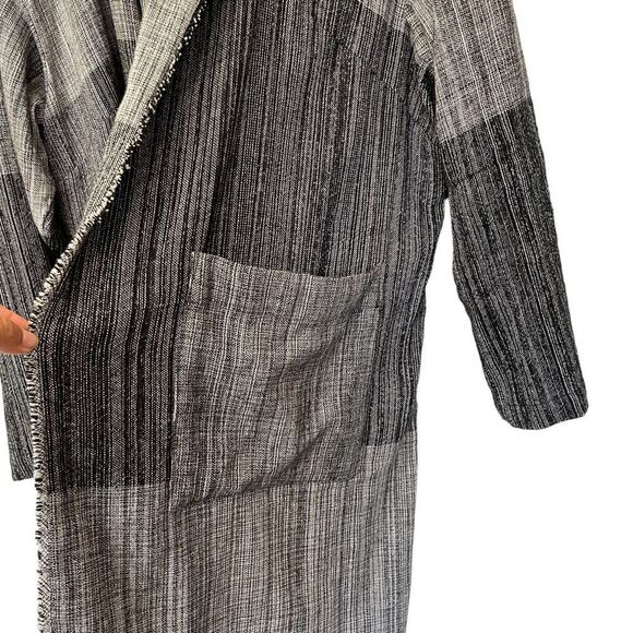 Eileen Fisher Woman Organic Cotton Hazy Block Long Line Lightwright Coat, OS - Picture 7 of 11